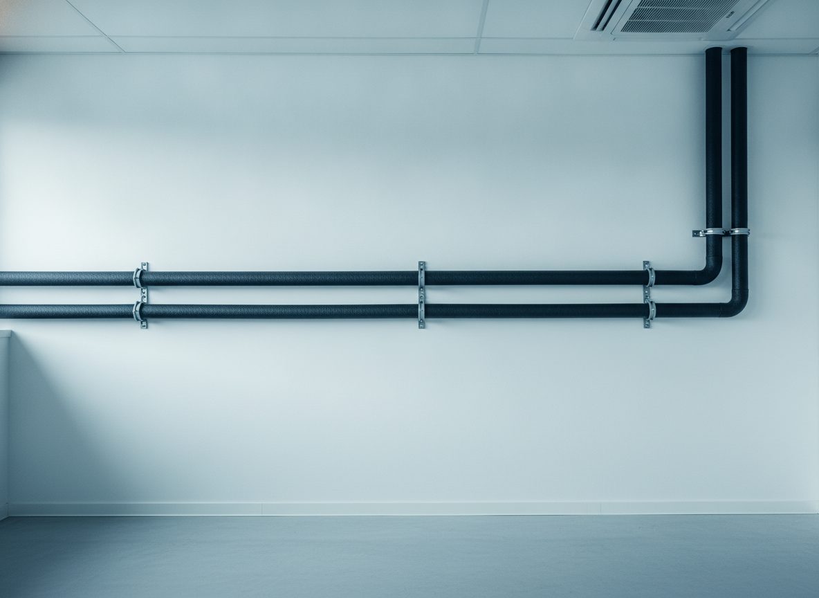 Sauber verlegte, gedämmte Kältemittelleitungen